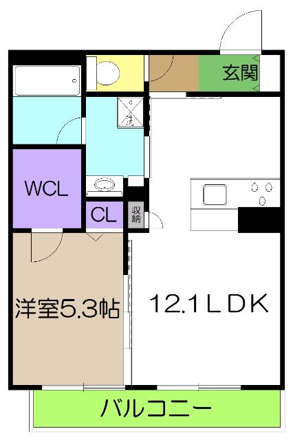 シャーメゾン ルーエ(1LDK/2階)の間取り写真