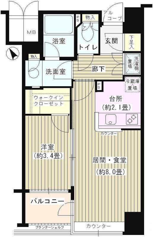 THEパームス南大塚(1LDK/4階)の間取り写真