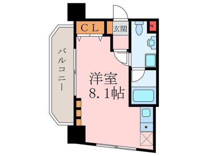 レジディア恵比寿(ワンルーム/6階)の間取り写真