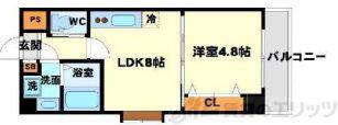 プレジール(1LDK/8階)の間取り写真