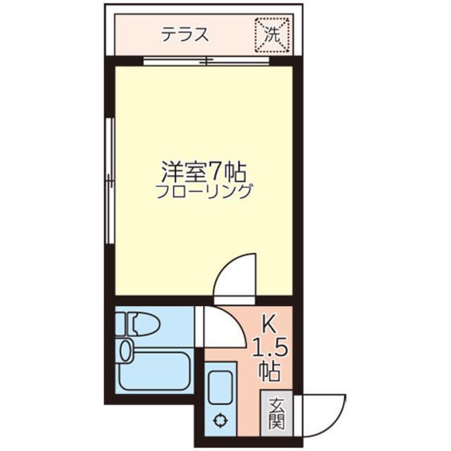 コーポ笹森(1K/3階)の間取り写真