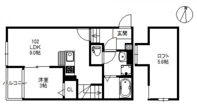 NEXUS RESIDENTIAL SQUAREネクサスレジデンシャ(1LDK/1階)の間取り写真