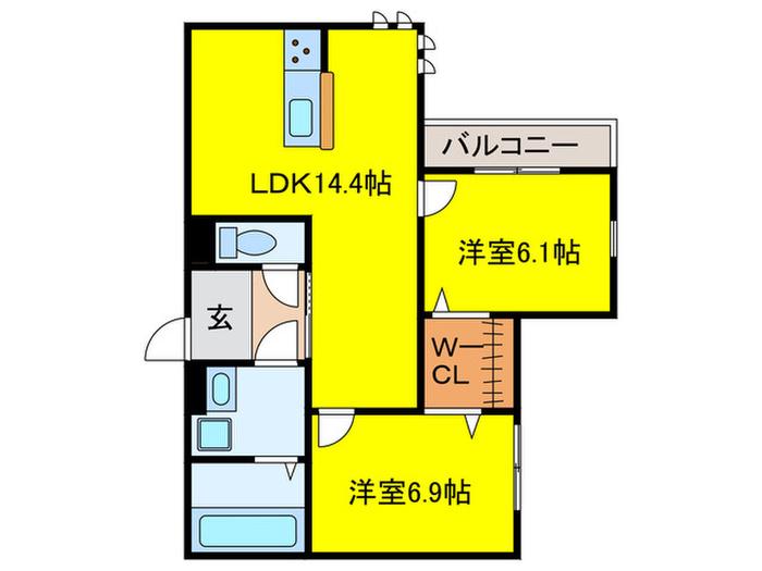 SAISON GRACE(2LDK/2階)の間取り写真