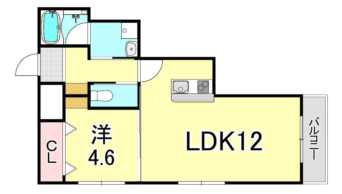 ヴィオーラ西宮(1LDK/3階)の間取り写真