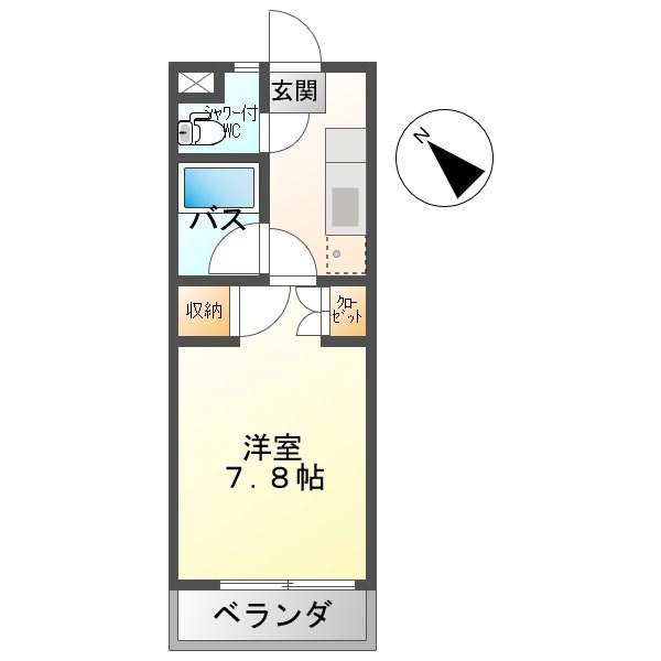 メゾンセシボン東部(1K/1階)の間取り写真