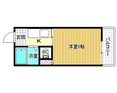 パークヒル須賀台(1K/2階)の間取り写真