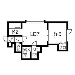 グラウディ・レビジョンII(1LDK/2階)の間取り写真