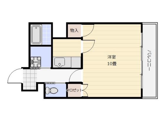 FUJIビル26(1K/3階)の間取り写真