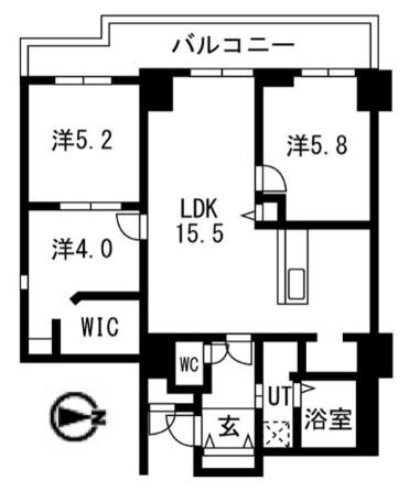 シティコート目黒IV(3LDK/3階)の間取り写真