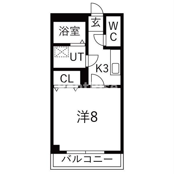マンション ミューズ 雅(1K/2階)の間取り写真