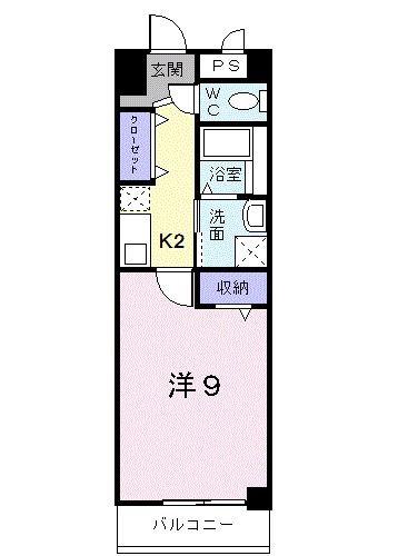 プラシード倉敷(1K/8階)の間取り写真