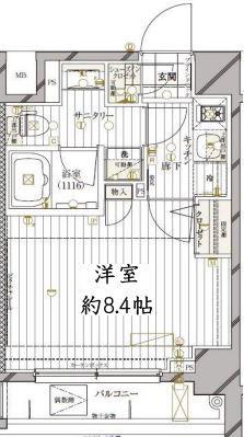 レガリス高円寺(1K/5階)の間取り写真