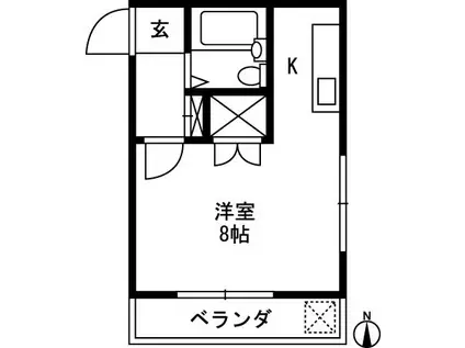 ツクイハイツ文京(ワンルーム/2階)の間取り写真
