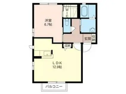 ルミエール(1LDK/2階)の間取り写真