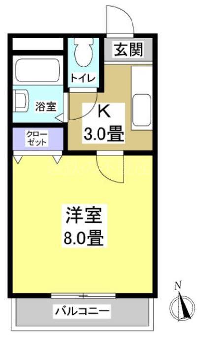 ハイツアミーゴB(1K/1階)の間取り写真