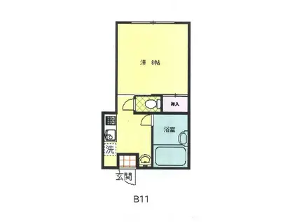 東京理科大学 学校専用アパート グリーンハウスB棟(1K/2階)の間取り写真
