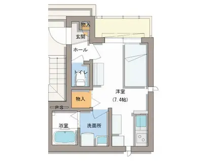 シェノンプルミエ(ワンルーム/3階)の間取り写真