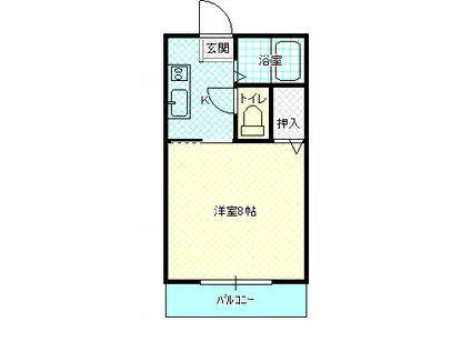 コーポラスM(1K/2階)の間取り写真