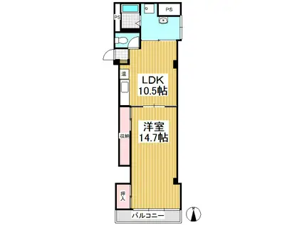 SAIN・K(1LDK/3階)の間取り写真