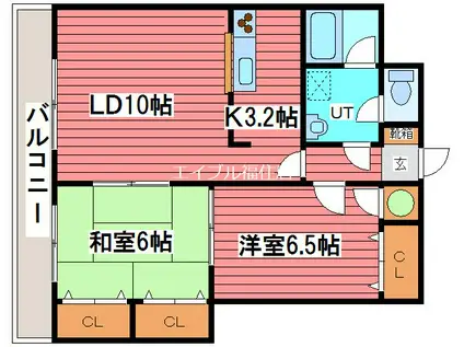 サンライト西岡I(2LDK/4階)の間取り写真