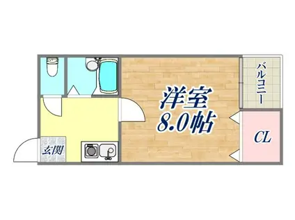 香川ハイツ(1K/3階)の間取り写真