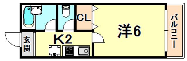 相互ハイツ(1K/4階)の間取り写真