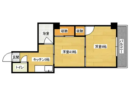 シャトレ・サン二コラ(2K/4階)の間取り写真