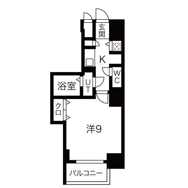 アドバンス心斎橋グランガーデン(1K/10階)の間取り写真