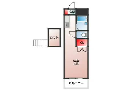 第33三共ラフォーレビル(ワンルーム/5階)の間取り写真