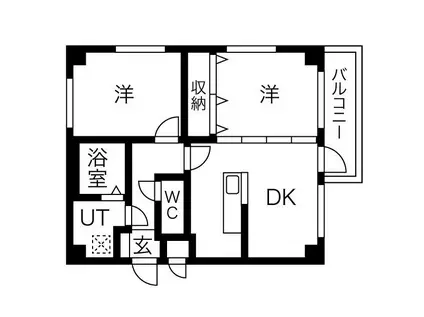 ベラヴィスタ神田(2DK/2階)の間取り写真