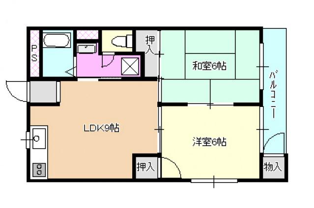 小川マンション(2LDK/2階)の間取り写真