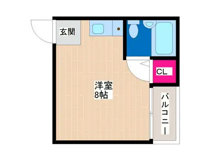 プレステージュ長居(ワンルーム/1階)の間取り写真