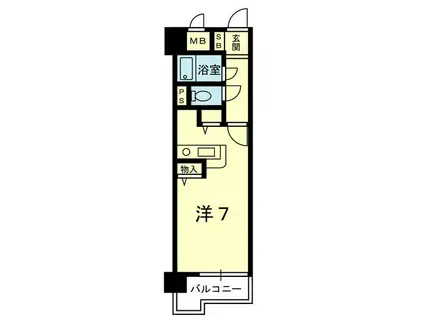 トーカンマンション新米屋町 409号(1K/4階)の間取り写真