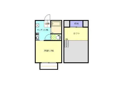 ローザンヌ葉山(1K/2階)の間取り写真