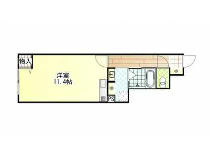 ＪＲ予讃線 新居浜駅 徒歩29分 2階建 築1年(ワンルーム/1階)の間取り写真