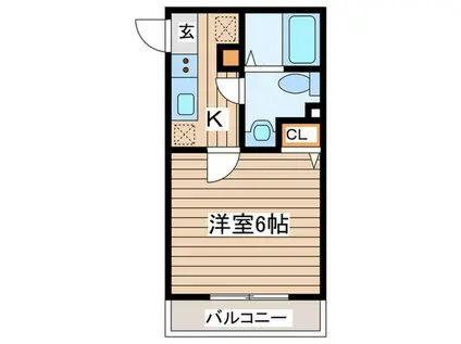 ウエストガーデン八木崎(1K/1階)の間取り写真