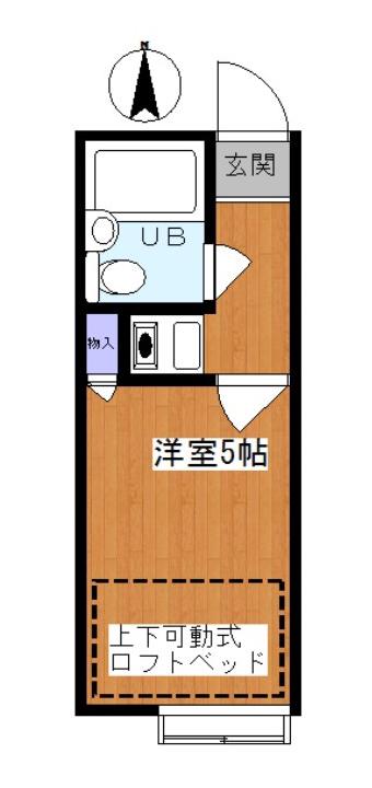 アーバス梅丘(1K/1階)の間取り写真