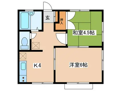 衣笠サニーハイツ(2K/2階)の間取り写真