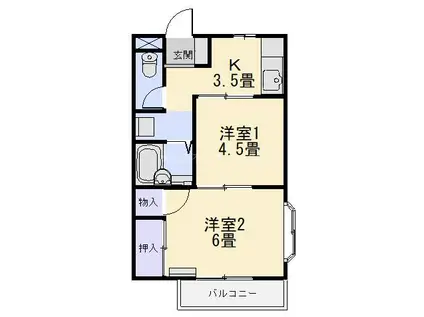 シーサイドYUTAKA(2K/2階)の間取り写真