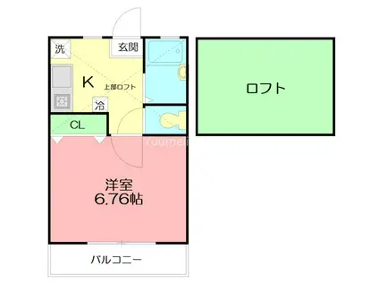 シャローム湘南(1K/1階)の間取り写真