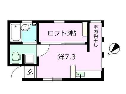 兼六SIRAKABA(ワンルーム/2階)の間取り写真