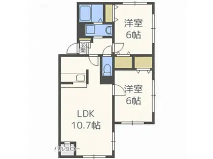 マンションエコー(2LDK/2階)の間取り写真