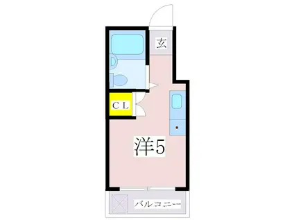エクセル小松原(ワンルーム/1階)の間取り写真