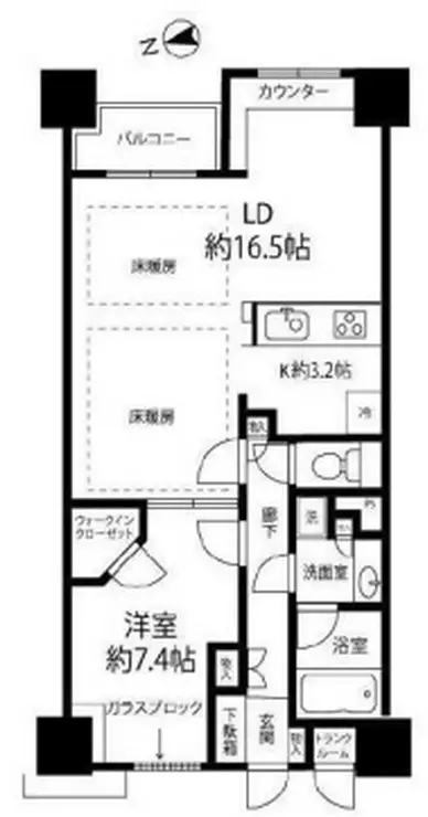 東新宿レジデンシャルタワー 14階階 間取り