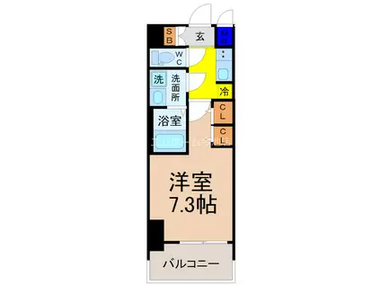 S-RESIDENCE桜山イースト(1K/2階)の間取り写真