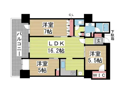 住吉川リバーサイドフォーラムザ・レジデンス(3LDK/19階)の間取り写真