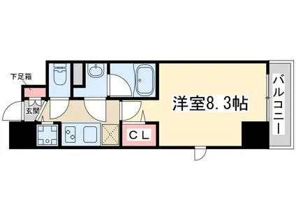 エムディアイジェイ江坂コート(1K/4階)の間取り写真