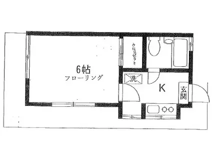 ＪＲ埼京線 十条駅(東京) 徒歩8分 2階建 築56年(1K/1階)の間取り写真