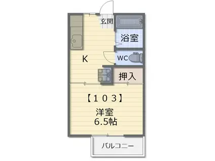 プリムラ幕張本郷(1K/1階)の間取り写真