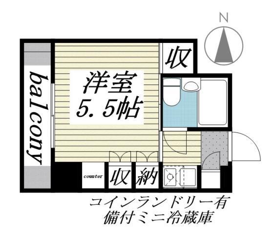 第12明智ビル(1K/2階)の間取り写真